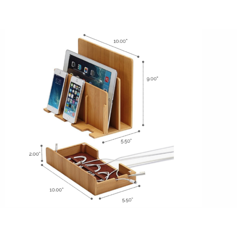 Phone Docking Station Supplier - JUNJI Hot Sell Wood Phone Station Key Wallet Watch Organizer