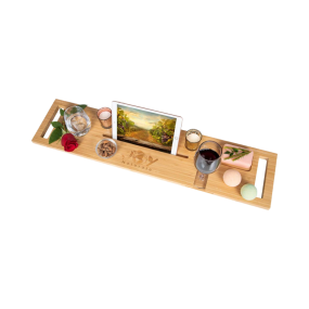 Luxury Bathtub Caddy Supplier - JUNJI Wood Bath Caddy Tray Ideal Unique Tub Accessories
