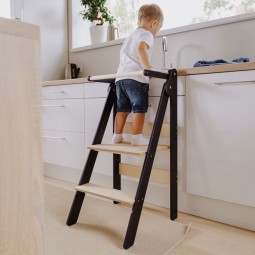 Kitchen Helper Tower Supplier - Adjustable Montessori Tower Foldable Height Learning Stool