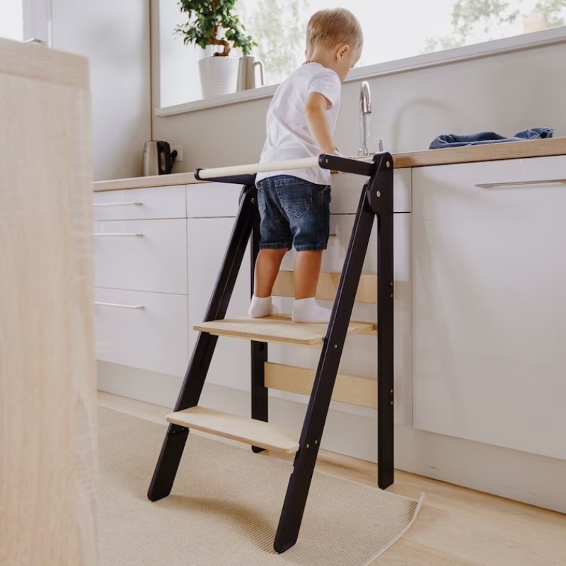 Kitchen Helper Tower Supplier - Adjustable Montessori Tower Foldable Height Learning Stool