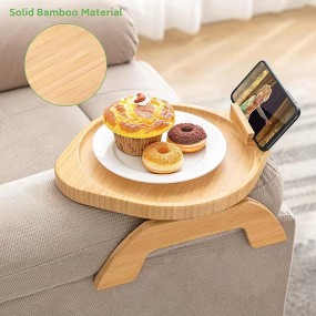Bamboo Table Supplier - Modern Polished Bamboo Arm Clamp Table Single Tier Rectangle