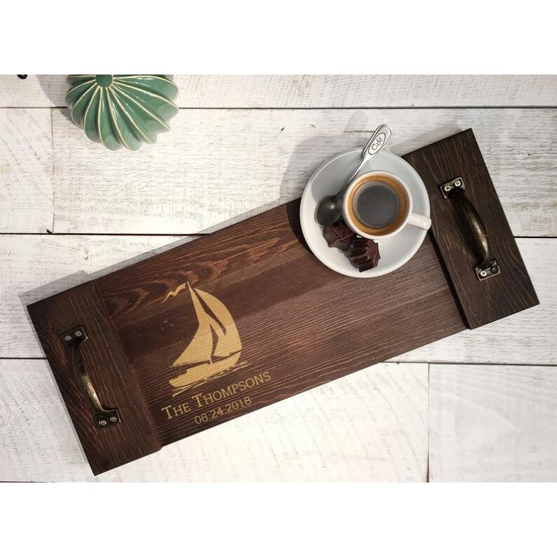 Serving Tray Factory - JUNJI Personalized Rustic Serving Tray Housewarming Gifts