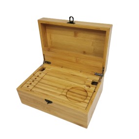 Herb Stash Box Supplier - JUNJI Bamboo Herb Container Smoking Accessories Grinder Storage