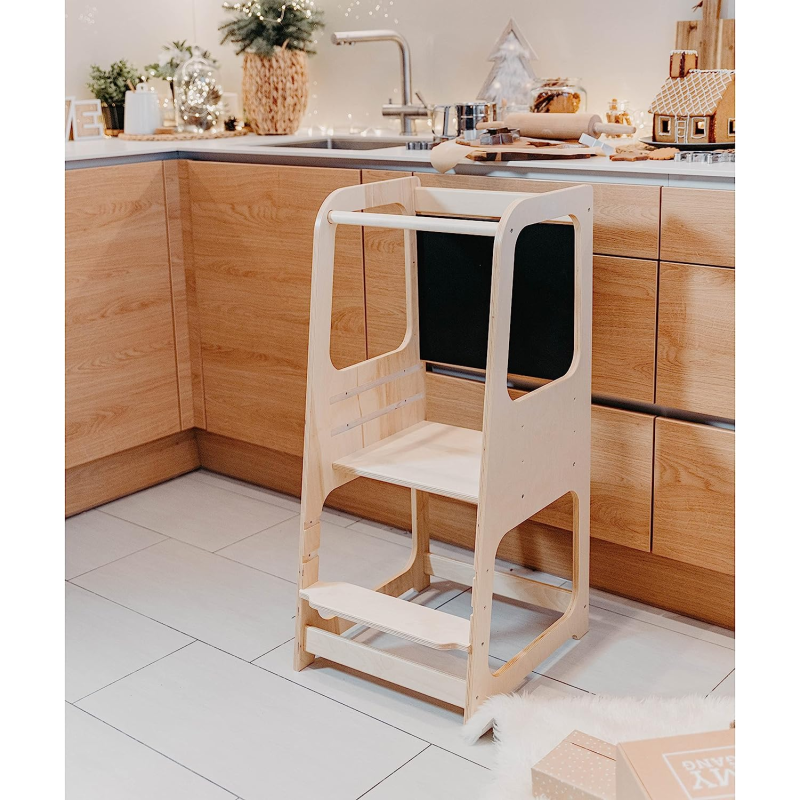 Kitchen Helper Manufacturer - JUNJI Kitchen Helper with Blackboard Tower Step Stool Children