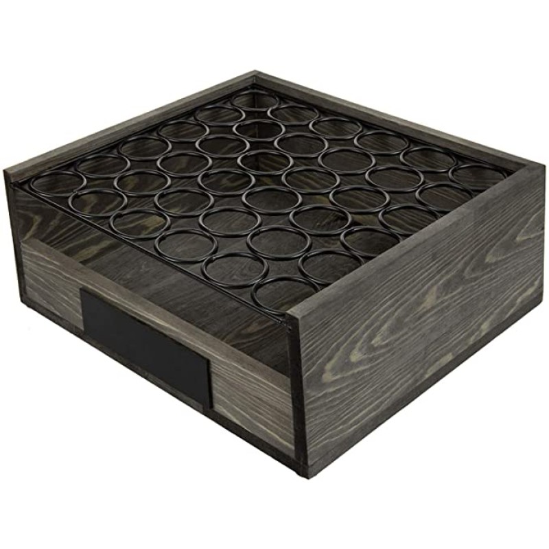 Eggs Display Stand Supplier - JUNJI 2 Tier Vintage Gray Wood Metal Wire Display Basket