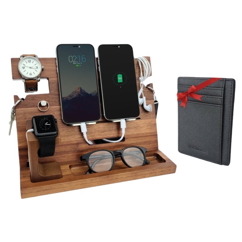 Phone Stand Factory - JUNJI Customized Wooden Phone Stand Docking Station Business Gift
