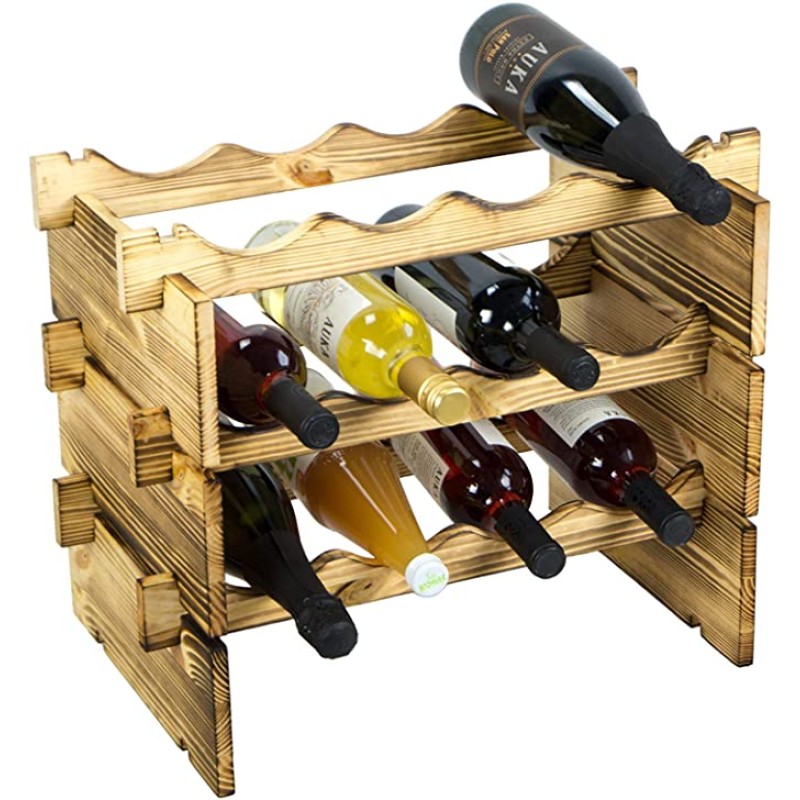 Wine Bottle Holder Factory - JUNJI Rustic Wooden Wine Bottle Decanter Holder Home Decor