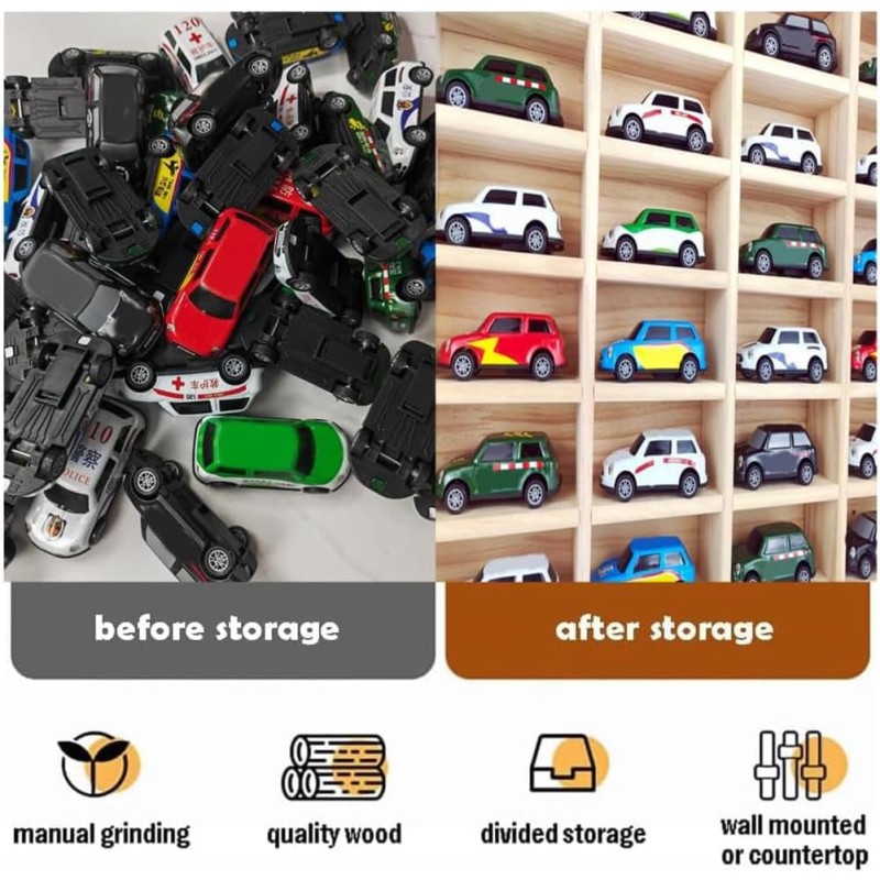 Storage Cabinet Manufacturer - Freestanding Wall-Mounted Cabinet 1/64 Scale Toy Cars Organizer