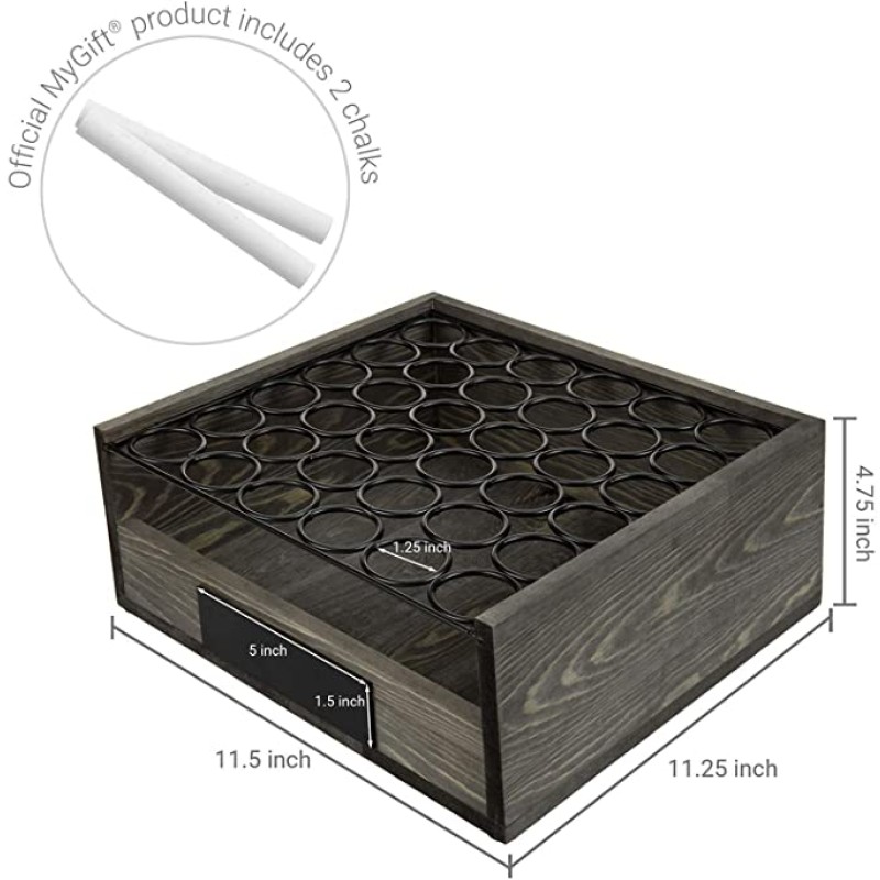 Eggs Display Stand Supplier - JUNJI 2 Tier Vintage Gray Wood Metal Wire Display Basket