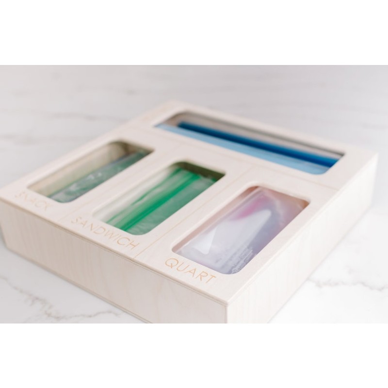 Drawer Storage Container Manufacturer - JUNJI Wood Kitchen Drawer Container Ziplock Organizer