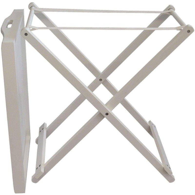 Butler Tray Factory - Customized Taylor & Brown White Wooden Folding Serving Trays