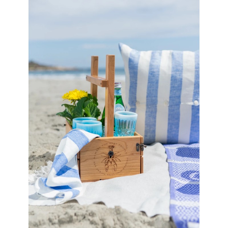 Picnic Table Supplier - JUNJI Wood Basket Carrier Turns Into Picnic Table Portable