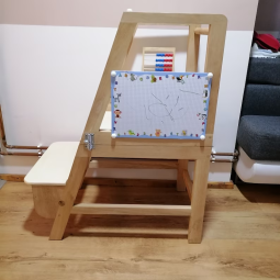 Multifunctional Step Stool Supplier - JUNJI 3 in 1 Learn Tools Blackboard Adjustable Tower