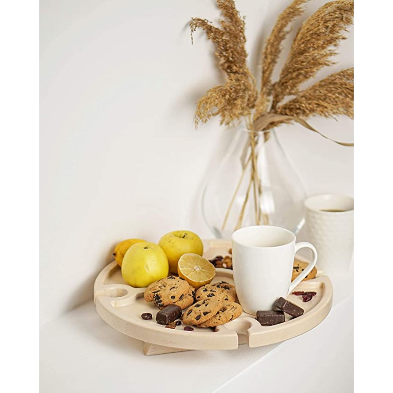 Wooden Wine Rack Factory - JUNJI Outdoor Wine Table and Rack Portable Bottle Food Stand