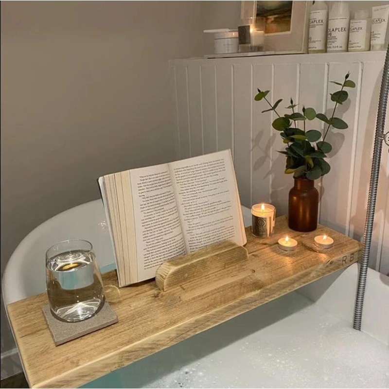 Bathtub Caddy Manufacturer - JUNJI Wood Bathtub Tray with Dowels Soap Holder Phone Stand