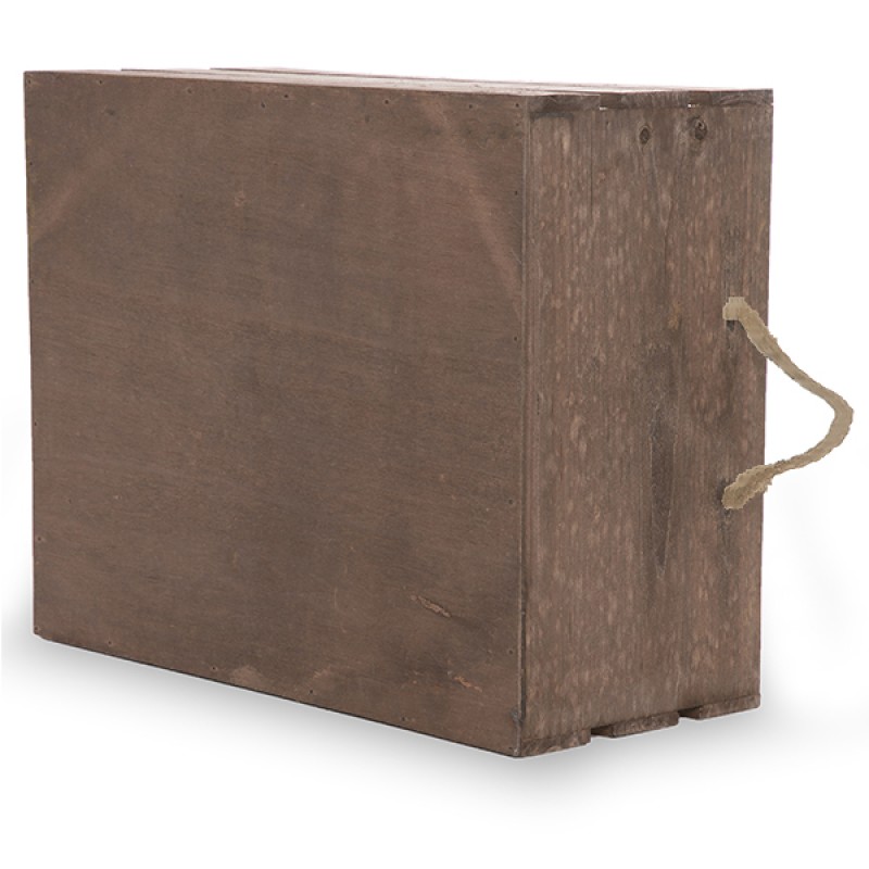 Antique Crate Box Factory - JUNJI Antique Vintage Wood Fruit Slatted Crate with Hemp Rope