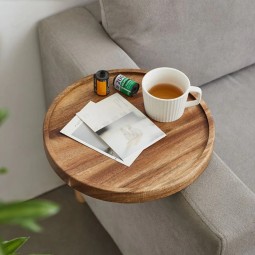 Sofa Arm Tray Manufacturer - Clip Couch Arm Table for Wide Couches Wooden Side Tables