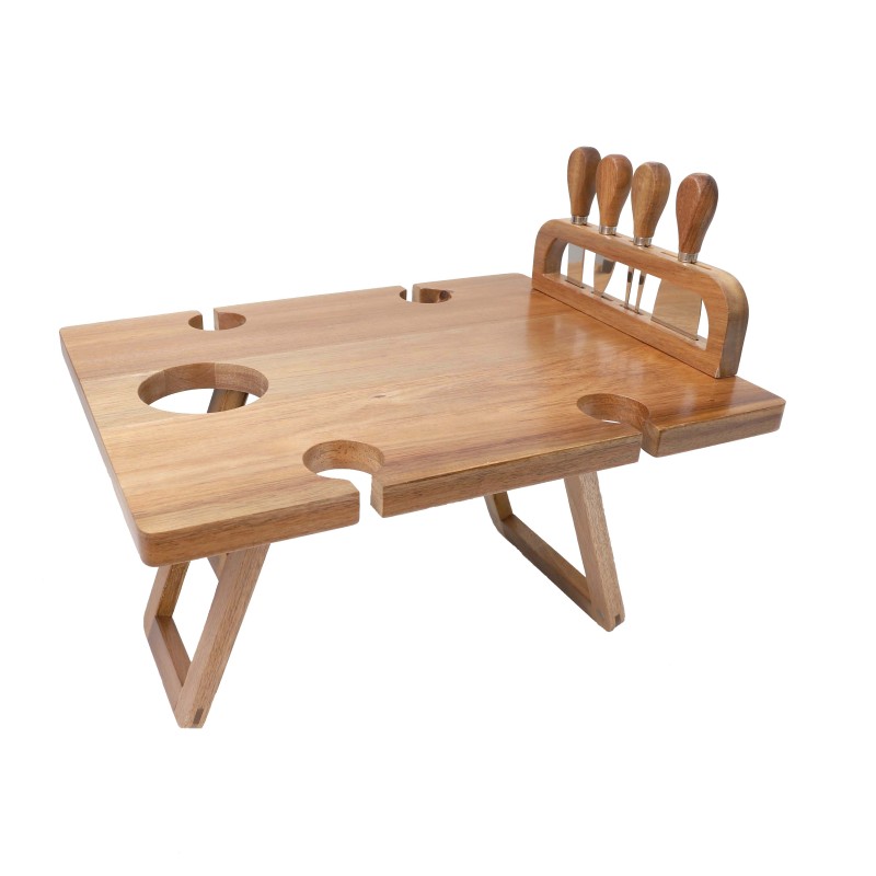 Portable Cutting Board Manufacturer - Wooden Table with Natural Bamboo Outdoor Folding Tray