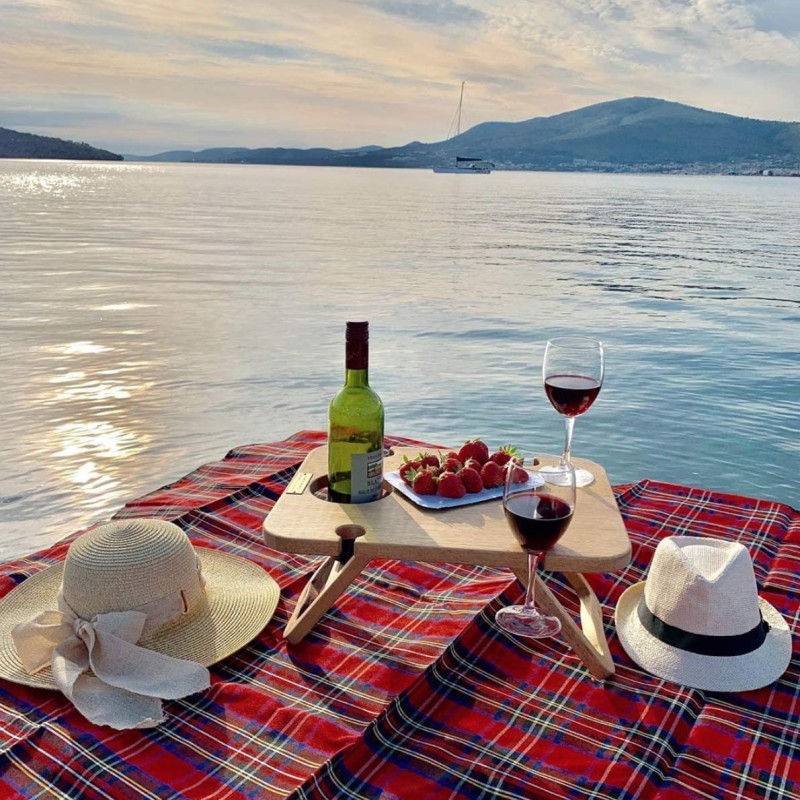 Portable Wine Table Manufacturer - Folding Picnic Table Outdoor Wooden Tray