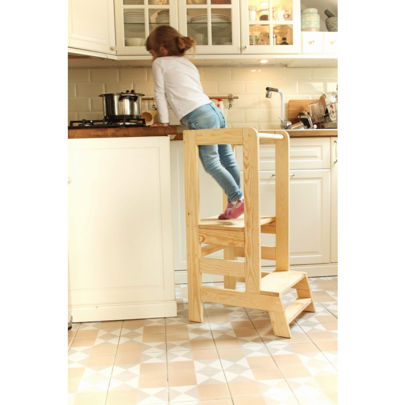 Adjustable Step Stool Supplier - Child Kitchen Wood Helper Stool Toddler Learning Tower