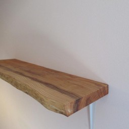 Live Edge Shelf Factory - Live Edge Yew Rustic Solid Wood 4ft Shelf Floating Shelf