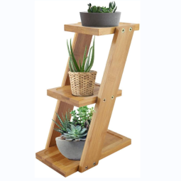 Flower Stand Factory - JUNJI Handmade Wooden Decoration Bedroom Display Stand 3-Layer