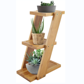 Flower Stand Factory - JUNJI Handmade Wooden Decoration Bedroom Display Stand 3-Layer