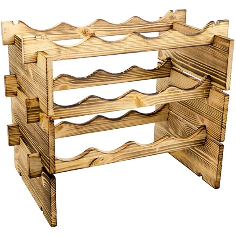 Wine Bottle Holder Factory - JUNJI Rustic Wooden Wine Bottle Decanter Holder Home Decor