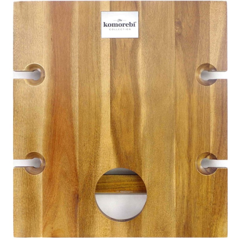 Wine Picnic Table Manufacturer - Outdoor Table with 4 Glass Racks Foldable Wooden Table