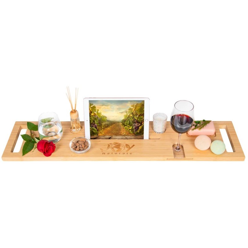 Luxury Bathtub Caddy Supplier - JUNJI Wood Bath Caddy Tray Ideal Unique Tub Accessories