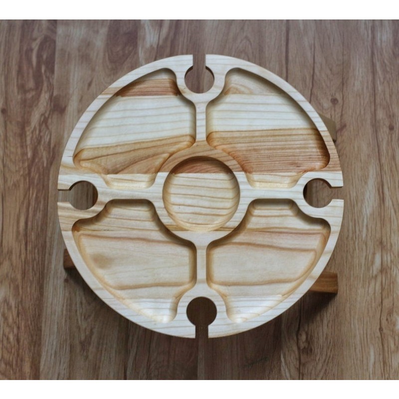 Wooden Wine Rack Factory - JUNJI Outdoor Wine Table and Rack Portable Bottle Food Stand