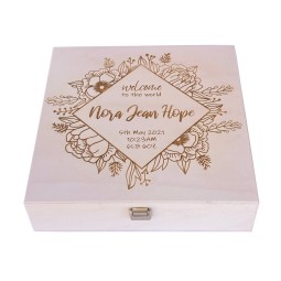 Cheap Wooden Box Manufacturer - JUNJI Custom Logo Pine Wood Keepsake Gift Boxes Pine