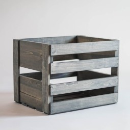Decorative Crate Box Factory - JUNJI New Design Antique Gray Vinyl Record Holder