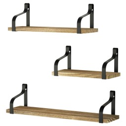 Floating Shelves Supplier - Wooden Floating Shelves Wall Mounted Set of 3 Home Decor