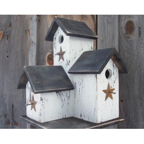 Primitive Birdhouse Manufacturer - Primitive Country Condo Birdhouse Handmade Modern Wood