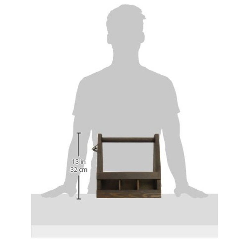 Beer Caddy Manufacturer - JUNJI 6 Slot Rustic Burnt Wood Caddy with Bottle Opener