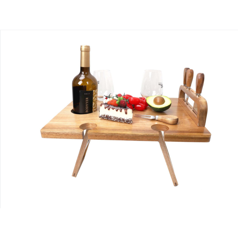 Portable Cutting Board Manufacturer - Wooden Table with Natural Bamboo Outdoor Folding Tray