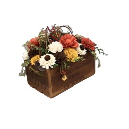 Wood Planter Supplier - JUNJI Burnt Wood Arrangement Herb Box Home Decor Flower Holder