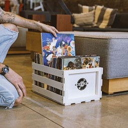 Record Storage Crate Supplier - Chalkboard Vinyl Record Storage Crate CD Crate Wooden