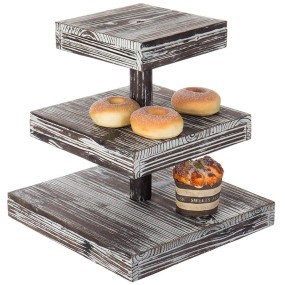 Cake Stand Supplier - Dessert Serving Tray 3 Tier Multipurpose Wooden Cake Holder