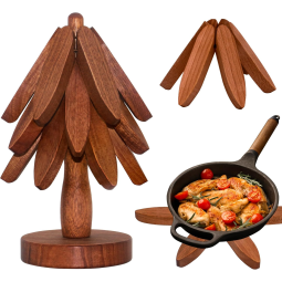 Wooden Placemats Supplier - Set of Three Tree Placemats Tripod Stand Multi-Functional Decor