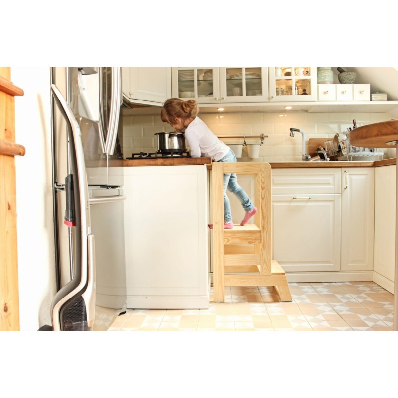 Adjustable Step Stool Supplier - Child Kitchen Wood Helper Stool Toddler Learning Tower