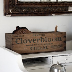 Vintage Cheese Box Manufacturer - JUNJI Vintage Cheese Wooden Crate With Blue Graphics