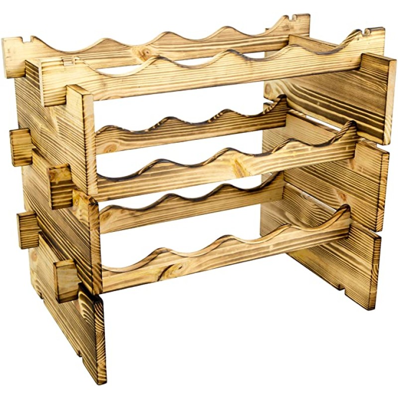 Wine Bottle Holder Factory - JUNJI Rustic Wooden Wine Bottle Decanter Holder Home Decor