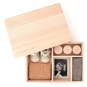 Baby Shower Gift Box Supplier - JUNJI Hot Sale Wood Baby Shower Gift Box Newborn Organizer