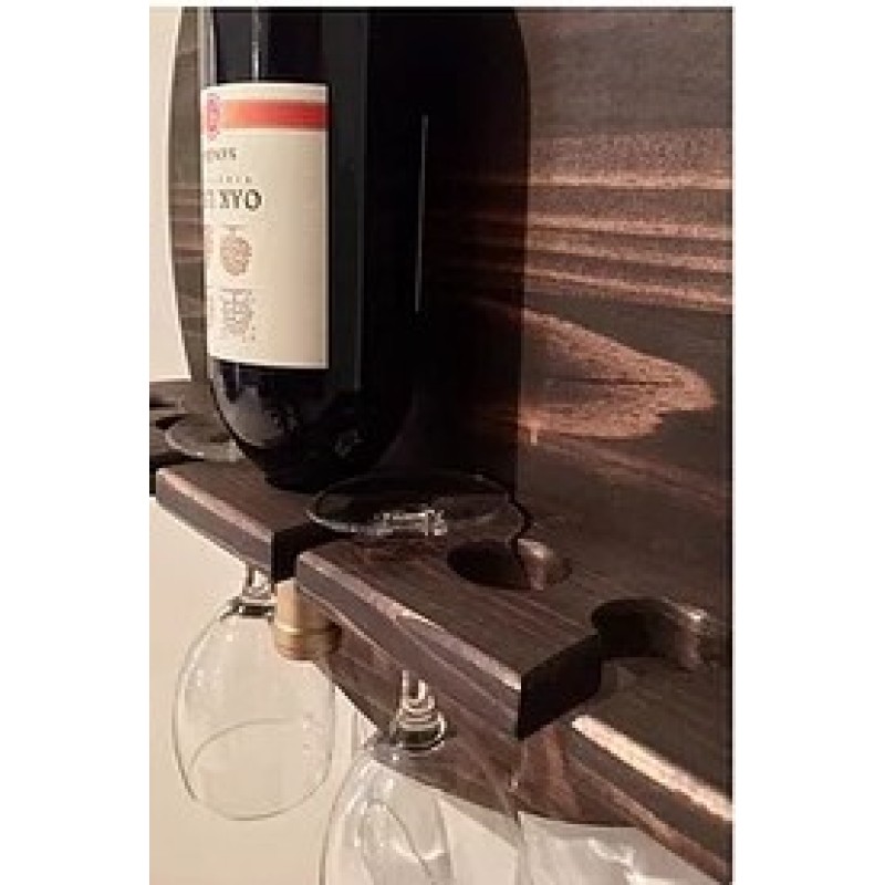 Wine Bottle Rack Manufacturer - JUNJI Modern Wood Bottle Rack Glasses Carrier Wall Shelf