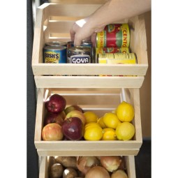 Wooden Crate Supplier - JUNJI Hot Sale Unfinished Wooden Fruit Vegetable Crates Storage