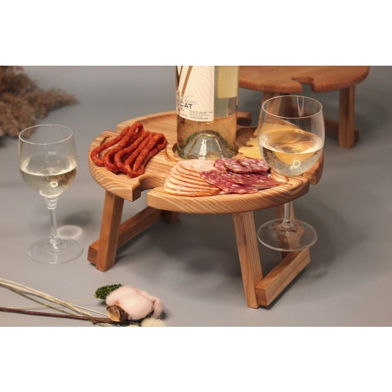 Picnic Table Supplier - JUNJI Portable Folding Outdoor Table with Stand Wood Holder