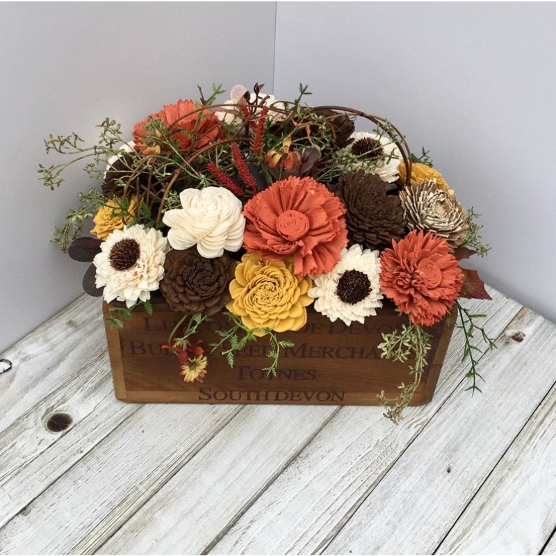 Wood Planter Supplier - JUNJI Burnt Wood Arrangement Herb Box Home Decor Flower Holder
