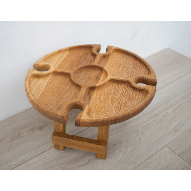 Folding Table Manufacturer - JUNJI Portable Folding Wine Picnic Table Outdoor Wood Platter